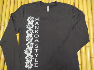 Adult Unisex Long Sleeve Flower Shirt Black